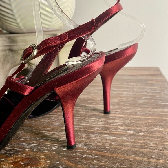 Sergio Rossi Burgundy Wine Sparkly Heels Women’s 39 - Picture 8 of 13